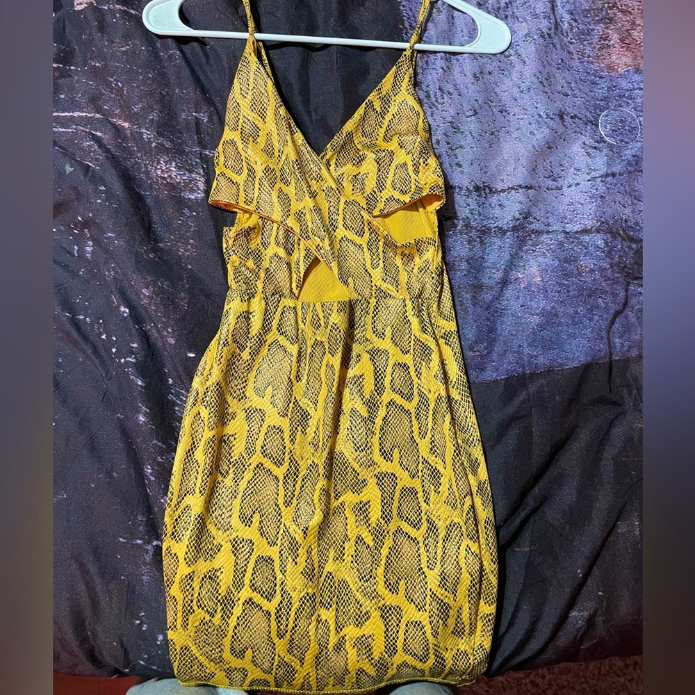 Reptile Yellow Fashion Nova Dress XS